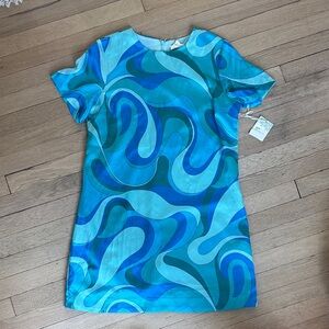 Aqua Swirl Mini Dress